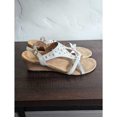 Vionic Catarina White Studded Leather Wedge Sandal