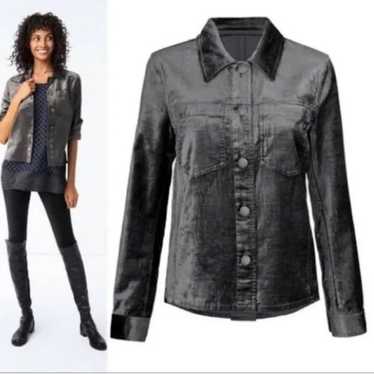 Cabi Women’s Tuesday Topper Charcoal Velvet Shirt 