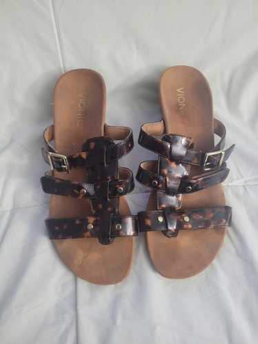 Vionic Park Radia Tortoise Wedge Sandals Brown Wom