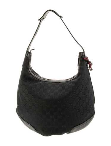 Gucci Shoulder Bag Black Canvas GG Canvas, Sylvie 