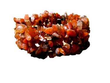 Carnelian Chips Tumbled Polished Stone Stretch Bra
