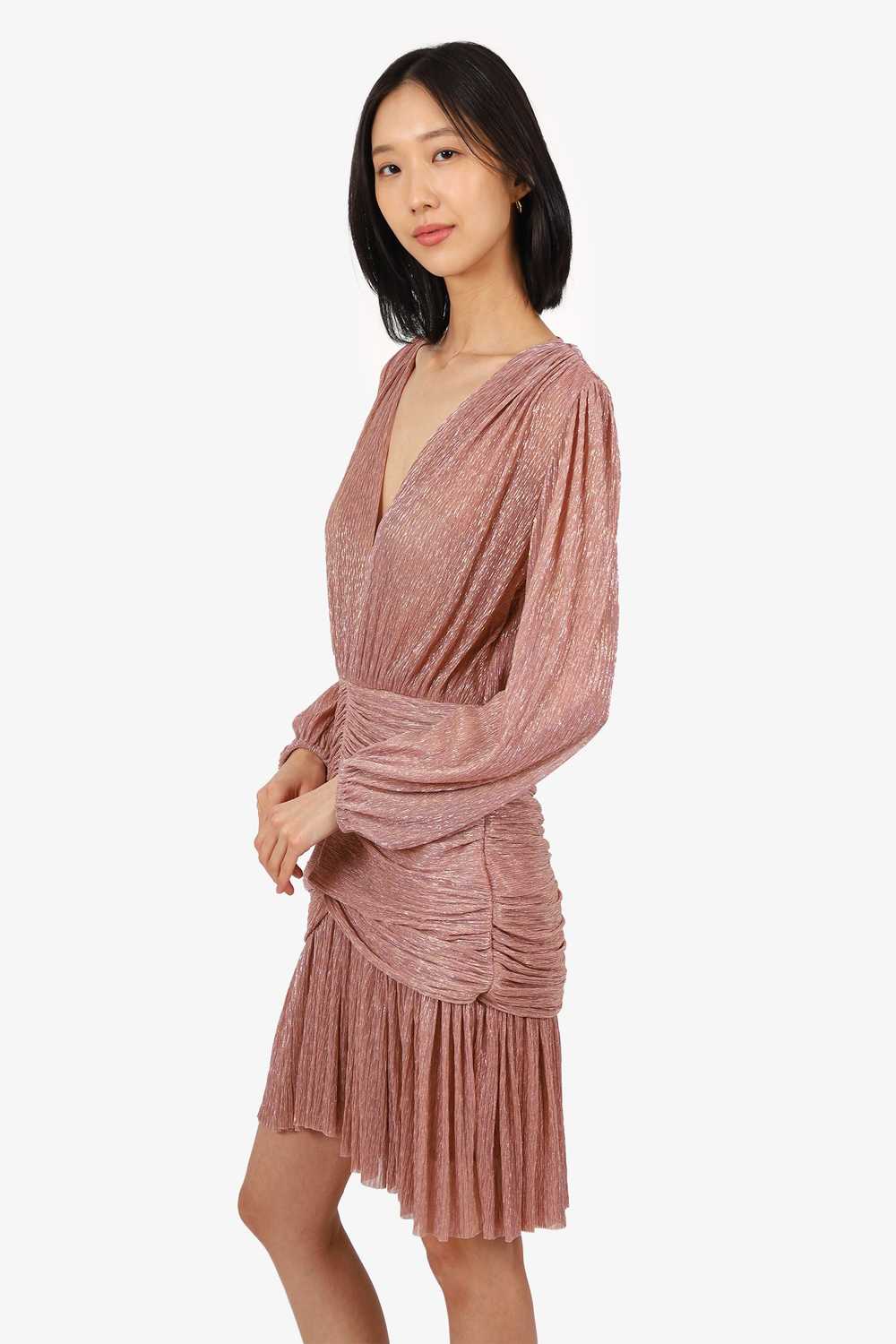 Maje Pink Glittery Cinched Detailed Dress Size 42