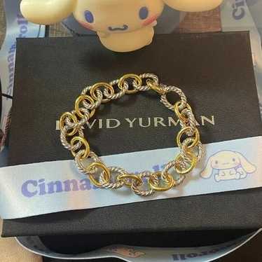 DAVID YURMAN 18KARAT GOLD 12mm. OVAL LINK BRACELET