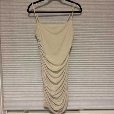 Ten By Babaton Cream Side Ruched Dress