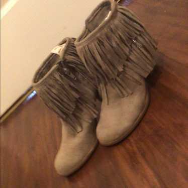 Fringe Taupe Booties