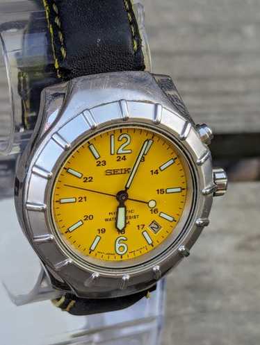 SEIKO AGS 5M42 0E50 キネティック イエロー WTS] Striking Yellow Sunburst JDM Seiko SUS AGS Kinetic