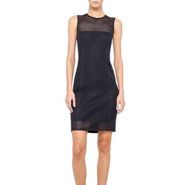 Akris punto Sleeveless Mesh Sheath Dress, Navy Siz
