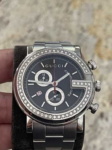 GUCCI 101M chrono 完動品 Genuine Men's Gucci Diamond Bezel Watch G-Chrono 101M 4.25ct