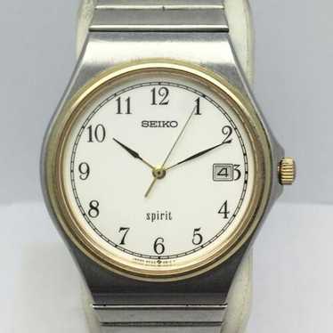 SEIKO  sprit  5p32  地味にカッコイイ 金文字盤 金属バンド Seiko spirit 5p32 6b30 - Gem