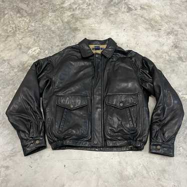 ジャケット・アウター 90s Vintage NAUTICA Lamb Leather 44 BLK Vintage Nautica Leather Jacket Mens 44 Large Retro Black Zip
