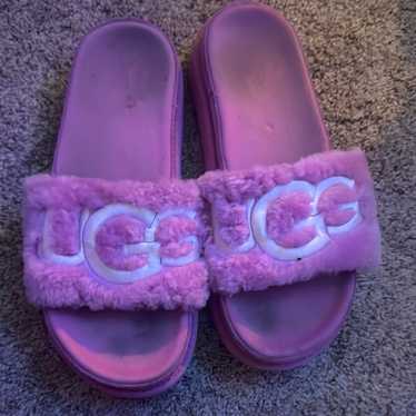 Ugg Pink Fuzzy Slides - image 1