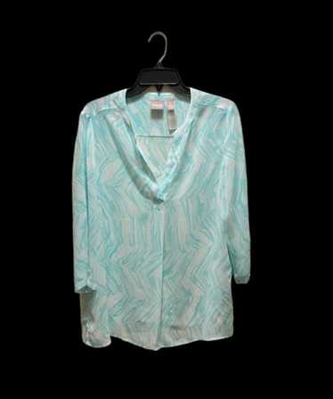 Chico's Tunic Top Blouse Womens 1 or 8-10 Aqua Pop