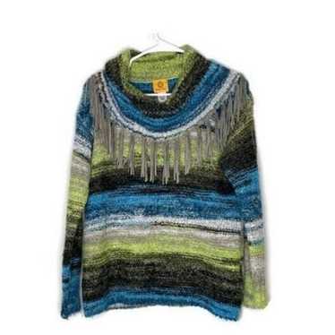 Ruby Rd Women’s Mixed Wool Blend Multicolor Strip… - image 1