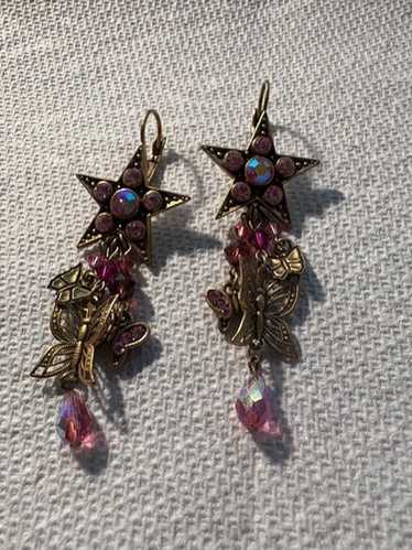 Kirks Folly Star and Butterfly Earrings, Leverback
