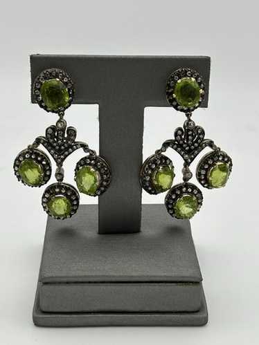 Vintage Sterling Silver & 18k Yellow Gold Peridot 