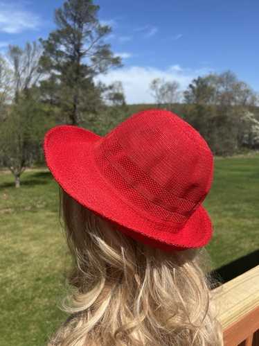 Red Woven Bucket Hats Lot Of 10 Lightweight Plain