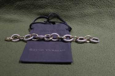David Yurman Sterling + 18K Large Oval Link Bracel