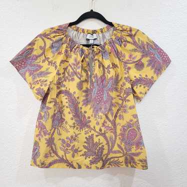 J Crew Collection Tie Neck Cotton Poplin Top Small