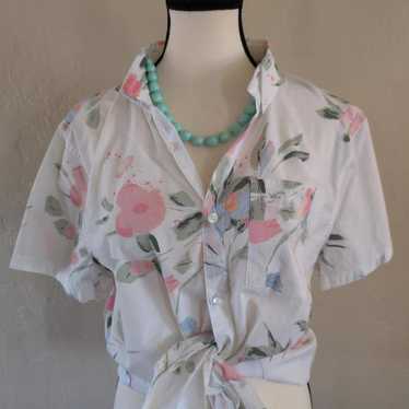 Floral Short-Sleeve Button-Up Shirt