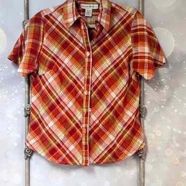 Plaid Short Sleeve Button-Up Shirt