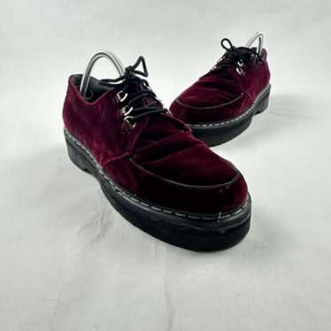doc marten Red Velvet AGGY CREEPER 1461 Platform Shoes