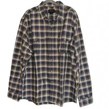 Pendleton Blue Beige Plaid Long Sleeve Button Down