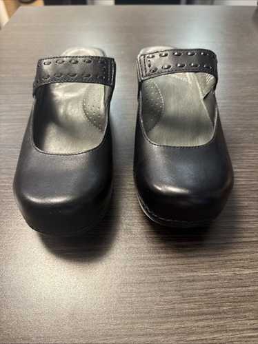 Dansko Black Leather Clogs Size 39