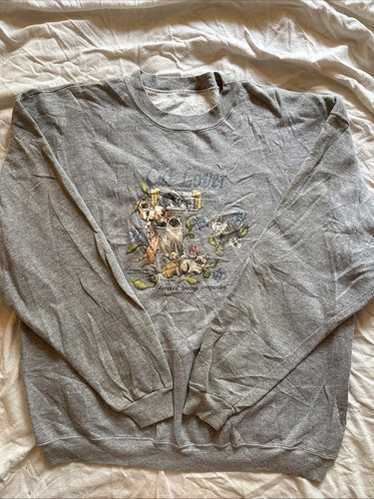 VTG CAT LOVER 1998 LIGHT GRAY FLEECE SWEATSHIRT - image 1