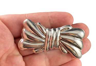 Taxco Mexico Sterling Silver Bow Brooch Pendant Fi