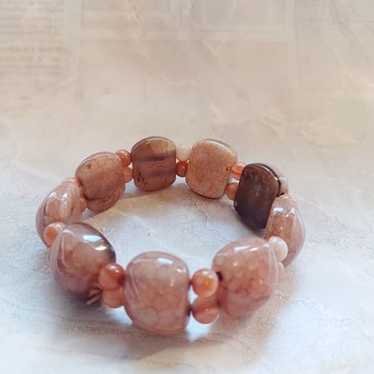 Rhodochrosite Stretch Bracelet Natural Polished Ma