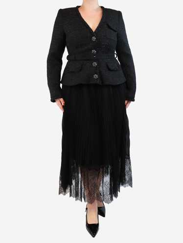 Self-portrait black metallic boucle - Gem
