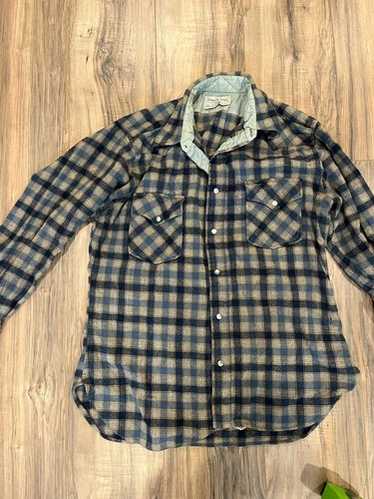 Vintage Pendleton Mens L Plaid Long Sleeve Button 