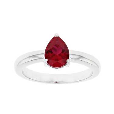 Nib - Jtv Lab-Created Ruby Ring, Rhodium Over Ste… - image 1
