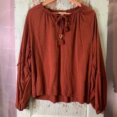 Women’s Knox Rose Rusty Brown Long Sleeve Peasant 