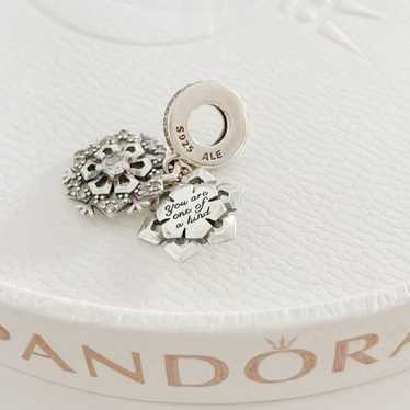 Pandora Sparkling Snowflake Double Dangle Charm Ch