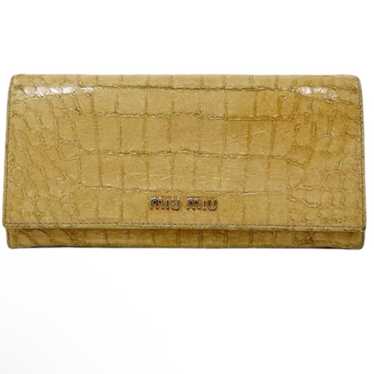 小物 miu miu leather wallet pastel yellow Miu Miu Pastel Yellow Leather Wallet | italist