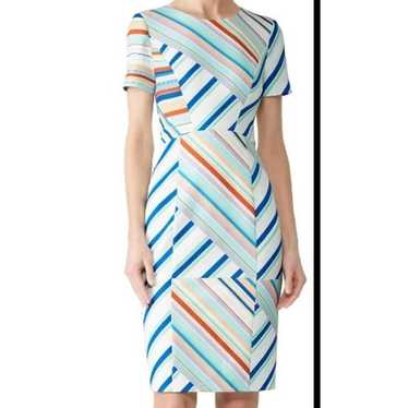 BLACK HALO STRIPED JODEE SHEATH DRESS SIZE 10