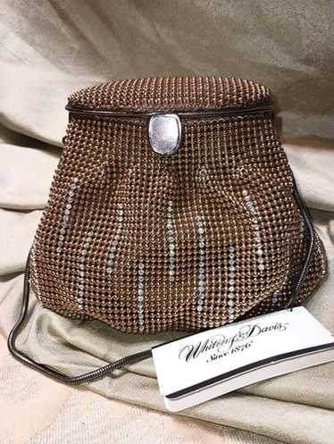 Vintage Whiting And Davis  Gold Band Rhinestone Be