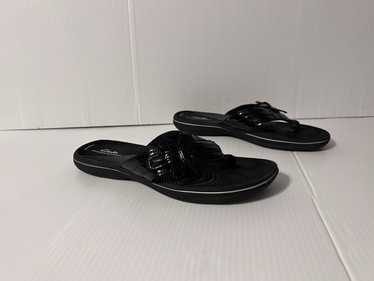 Clarks Cloudsteppers Black Thong Sandals Women Fit