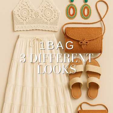 Rattan Crossbody Bag – Vintage Boho Festival Purse