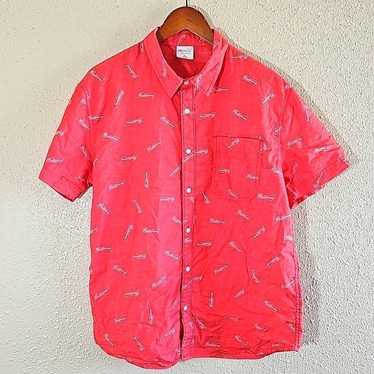 Budweiser Casual Button-Down Short Sleeve Shirt.