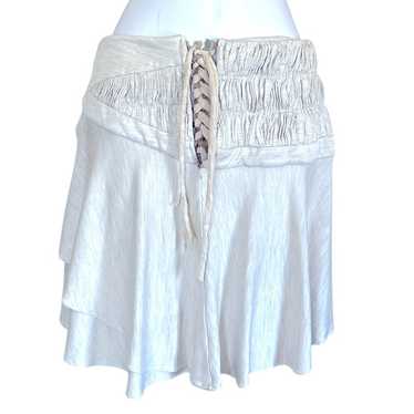 Heicke Jarick Cream Silk Ruched Tie Front Midi Ski