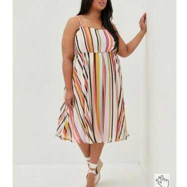 NWT Torrid Multicolor Striped Chiffon Pleated Slee