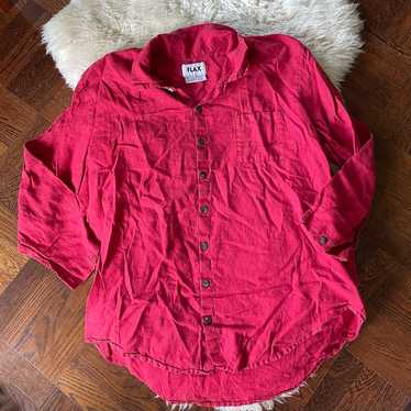 FLAX by Jeanne Engelhart 100% Linen Long Sleeve Bu