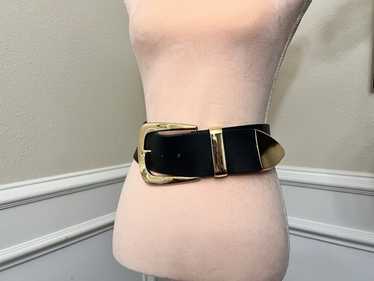 B-low The Belt Extra Wide Gold Black Belt