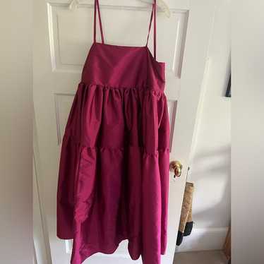 Buzina Silk Chiffon Dress in Fuschia NWT