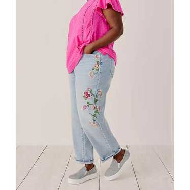 Lane Bryant Embroidered Jeans Plus Size FloralDeni
