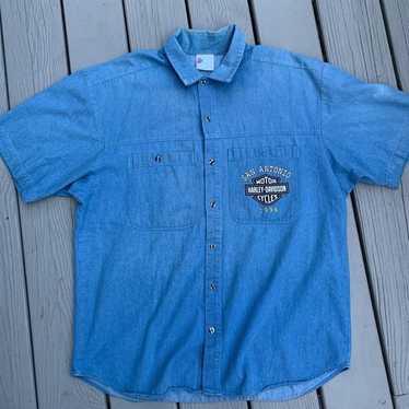 Vintage 1996 Harley Davidson short sleeve button u