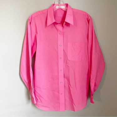 Foxcroft Wrinkle Free Button Down Bright Pink Shir