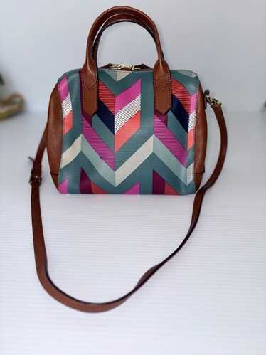FOSSIL FIONA CHEVRON MULTI-COLOR SATCHEL/ CROSSBO… - image 1